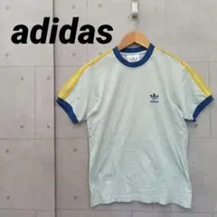 adidas アディダス リンガーTシャツ 90s OLD M 水色