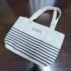 SHIPS ボーダー×花柄 リバーシブル ランチトート