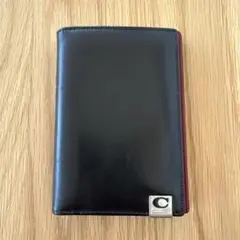 COACH 黒赤 レザー 名刺入れ