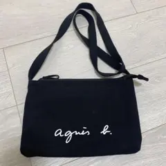 agnis b. ブラック サコッシュショルダーバッグ