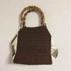パッチワーク バンブーハンドルバッグ