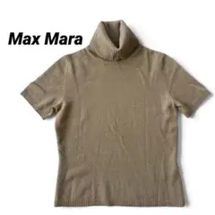Max Mara カシミヤ100% 半袖ニット 白タグ タートルネック キャメルのサムネイル