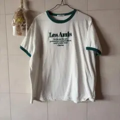 INGNI リンガーTシャツ ホワイト グリーン