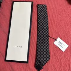 まいろ 様専用GUCCI ブラック GGパターン ネクタイ　新品　タグ、箱付き