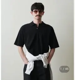 Steven Alan ハイツイスト ショートスリーブ ポロシャツ ブラック