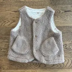 UNIQLO 80cm ベビーベスト ボア ベージュ フリース