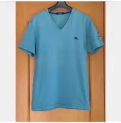 バーバリー　半袖　M BURBERRY Tシャツ　ブラックレーベル　青　ブルーのサムネイル