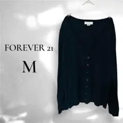 【FOREVER 21】カーディガン 羽織り 春夏 ブラック Vネック M