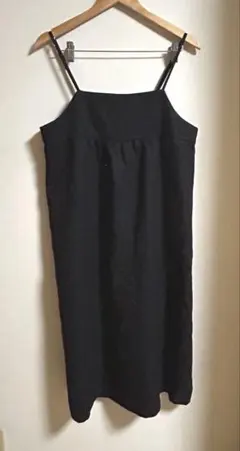 サマンサモスモス ロングキャミワンピース 黒 ブラック フリーサイズ 冬服