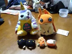 『ガブモン』『パタモン』ぬいぐるみ+ミニマスコット4点【デジモンアドベンチャー】