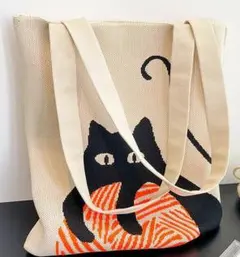新品未使用。黒猫デザイン トートバッグ