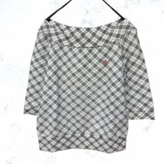 14351 バーバリーブルーレーベル ノバチェック カットソー ホースロゴ M