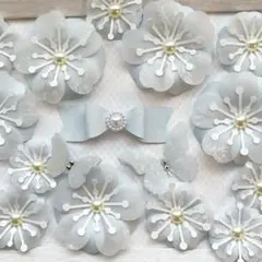ペーパーフラワー　桜　さくら　17pセット ライトブルー