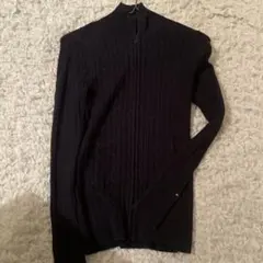 Tommy Hilfiger ダークネイビー ハイネックニット　ジップ