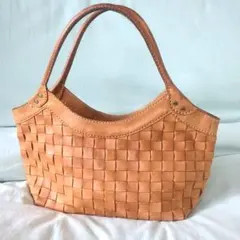 美品 ズッケロフィラート レザー編み込みトートバッグ ブラウン