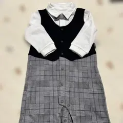 COMME CA ISM チェック柄ロンパース 70~80