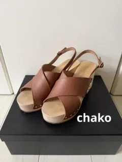 美品◼️CHANEL◼️レザーウッドサンダル　37のサムネイル
