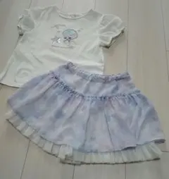 メゾピアノ　シェルTシャツ120＆シェルキュロット110