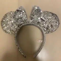 シルバー ミッキーマウス耳カチューシャ