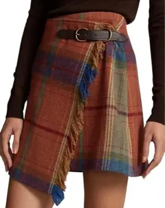 Polo Ralph Lauren チェック柄 ラップスカート ミニスカート