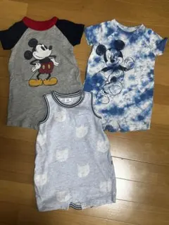 70 babygap ロンパース 3枚 6-12M ミッキーマウス くま 半袖