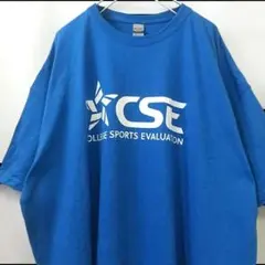 ギルダン CSE カレッジ ロゴ ビッグサイズ Tシャツ ブルー 2XL 古着