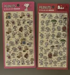 韓国限定 PEANUTS 3Dステッカー 2つセット ボンドロ風シール
