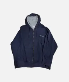 reebok ジップアップパーカー ネイビー ワンポイント