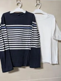ユニクロ　ボーダーカットソー140cm　エアリズムTシャツ130cm 2枚セット
