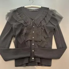rino様　フリル付きブラックカーディガン サイズF