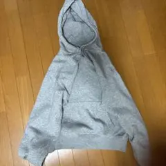 GUグレー フード付きパーカー