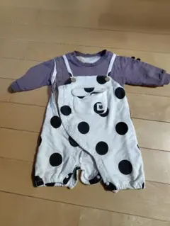 水玉模様ロンパース・カバーオール70〜80cm