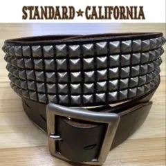 美品⭐️HTC⭐️ピラミッド5連シルバースタッズ⭐️ブラック(茶芯)レザー⭐️34インチ