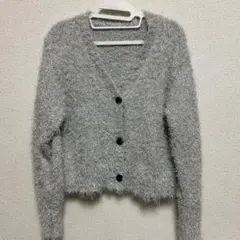 LOWRYS FARM ラメシャギー カーディガン グレー 1 ニット