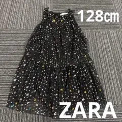 ZARA スパンコール装飾 チュールワンピース ブラック　120㎝、130㎝のサムネイル