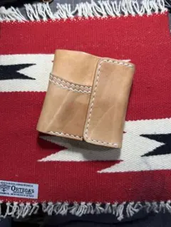 ナチュラルレザー 二つ折り財布 ハンドメイド