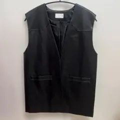 KBF フェイクレザーベスト ブラック