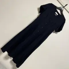 シンプリシティエ 麻混 フロントボタンワンピース