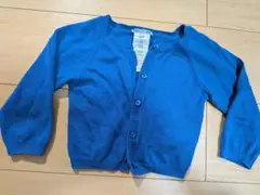 青色 ボタン付きカーディガン