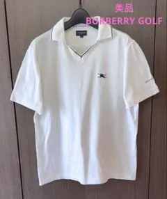 美品　BURBERRY GOLF メンズポロシャツ　ホワイトMのサムネイル