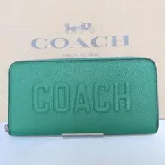 COACH コーチ 長財布 グリーン レザー CW715 - メルカリ