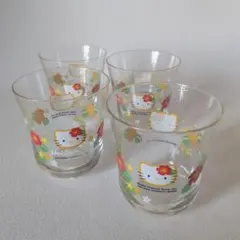 【非売品・希少】平成レトロ ハローキティ ハイビスカス グラス 4個セット