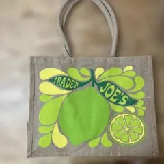 TRADER JOE'S レモン ライム エコバッグ ジュートトートバッグ