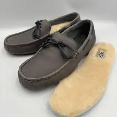 【美品】UGG アグ メンズ モカシン グレー 26cm インソール取外可