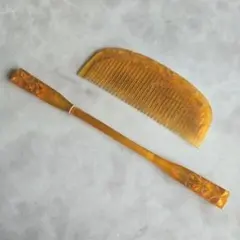 アンティーク　鼈甲　櫛　笄　白甲　髪飾り　本鼈甲　和装小物　C1　着物　簪