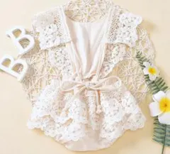レース　ベビー　ロンパース　80 プチプラ　韓国ベビー服