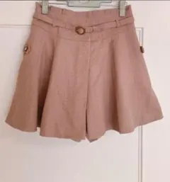 極美品♡インパン裏地・ベルト付きフレアミニスカート　ベージュ　秋 冬