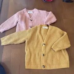 H&M カーディガン 2色セット ピンク・マスタード