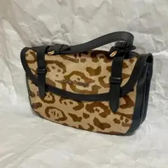 新品 LEONARD PARIS レオナール ショルダー バッグ レオパート柄 