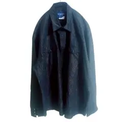 【美品】Wrangler ラングラー 長袖 ウエスタンシャツ 黒金 ストライプ